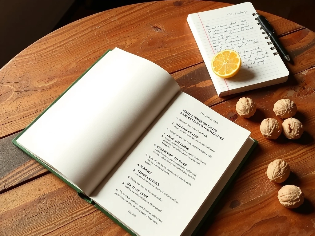 Notatnik z planem diety i naturalne składniki na drewnianym blacie